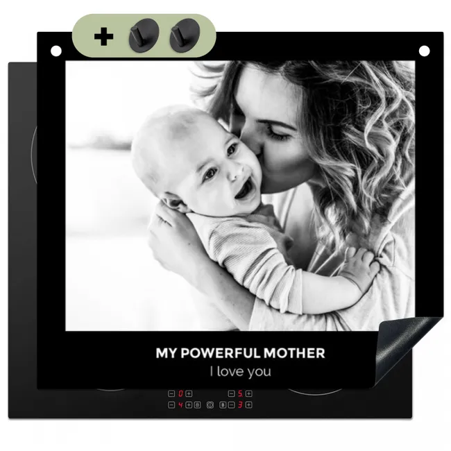 2 in 1 Inductie beschermer - Eigen foto en tekst