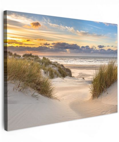 Strand - Duin - Gras - Zonsondergang - Zee