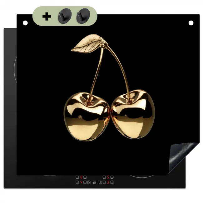Inductie beschemer met haakjes - Kersen - Zwart - Goud - Chrome