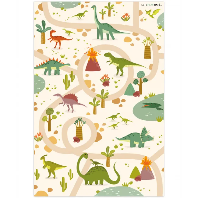 Dino - Groen - Natuur - Kinderen - Design Speelmat middel -3d