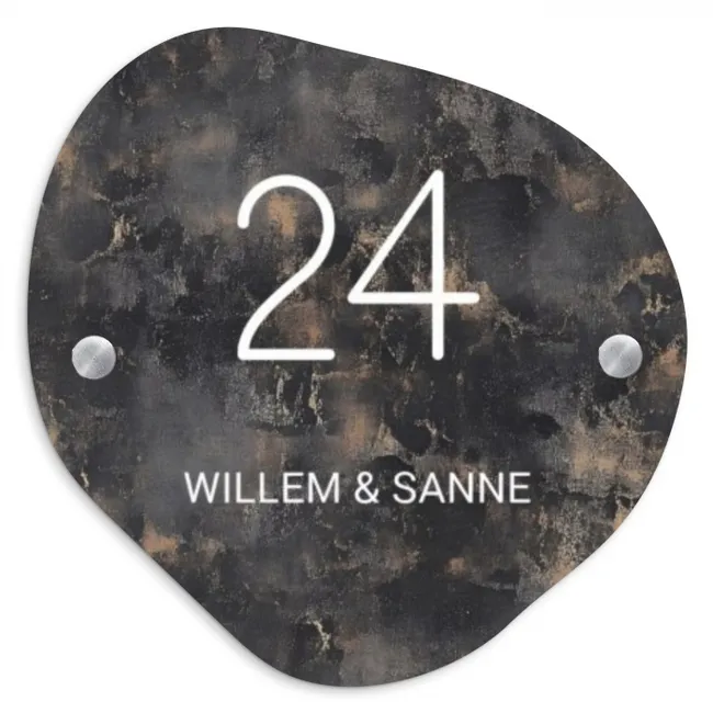 Naambordje voordeur - Organisch - Verweerd metaal - Klassiek