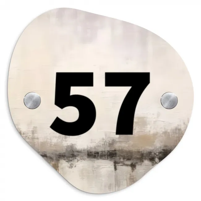 Geschilderd - Traditioneel Naambord Organisch klein -3d