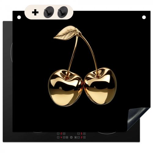 Kersen - Zwart - Goud - Chrome Inductie beschemer met haakjes middel -3d