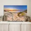 Duin - Zonsondergang - Horizon - Strand - Gras Spatscherm Aluminium middel -sfeer2