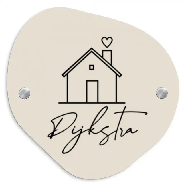 Naambordje voordeur - Organisch - Huis illustratie - Sierlijk