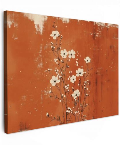 Bloemen - Wit - Subtiel - Roestkleur