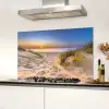 Duin - Zonsondergang - Horizon - Strand - Gras Spatscherm Aluminium middel -sfeer4