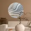 Marmerlook - Steen - Lijnen - Luxe - Marmer Wandcirkel behangsticker middel -sfeer1