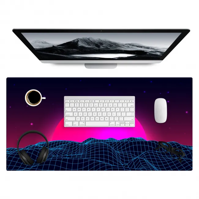 gaming-neon-landschap Muismat XXL klein -3d