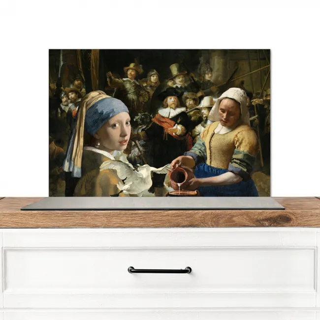 Schilderij - Oude Meesters - Zwaan Spatscherm Aluminium klein -3d_zonderpan