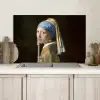 Meisje met de parel - Schilderij - Oude meesters - Vermeer Spatscherm Aluminium klein -sfeer2