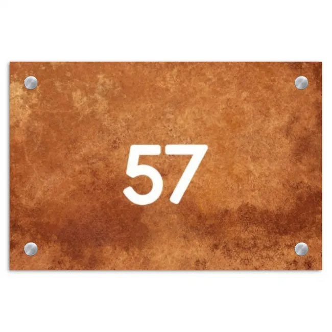 Naambordje voordeur - Rechthoek - Roest - Traditioneel