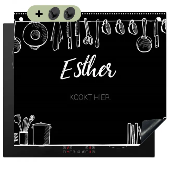 2 in 1 Inductie beschermer - Keuken zwart