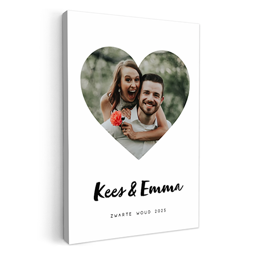Canvas - Hartje met foto wit