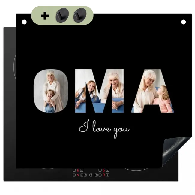 2 in 1 Inductie beschermer - Oma met foto's