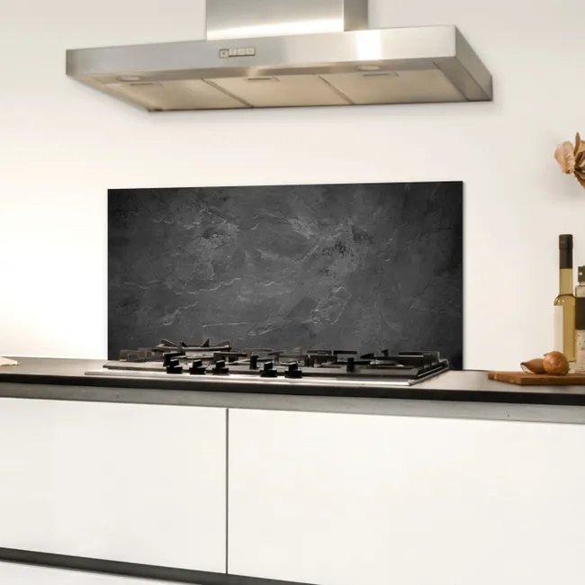 Structuur - Cement - Beton - Grijs - Vintage Spatscherm Aluminium klein -sfeer4