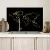 Gouden wereldkaart op een zwarte achtergrond Spatscherm Aluminium klein -sfeer2