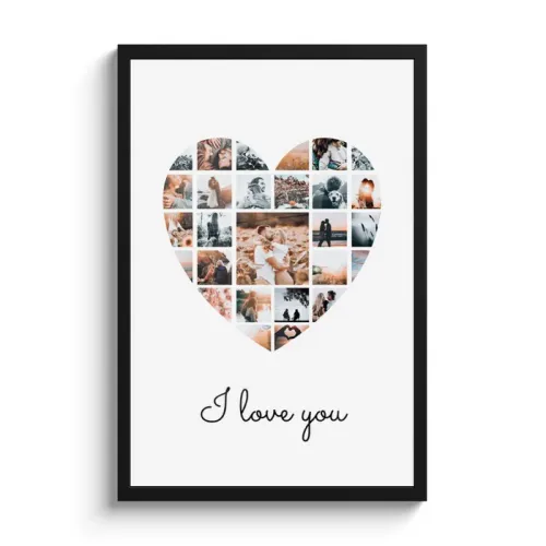Poster met lijst – Hart collage