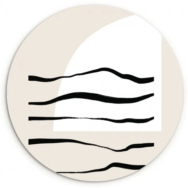 Abstract - Lijn - Pastel Wandcirkel kunststof plaat 5mm dik middel -3d