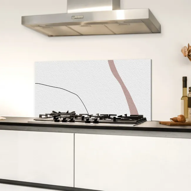 Lijn - Pastel - Design Spatscherm Aluminium klein -sfeer4