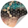 Abstract - Kubus - Goud - Patronen - Luxe Wandcirkel behangsticker klein -3d