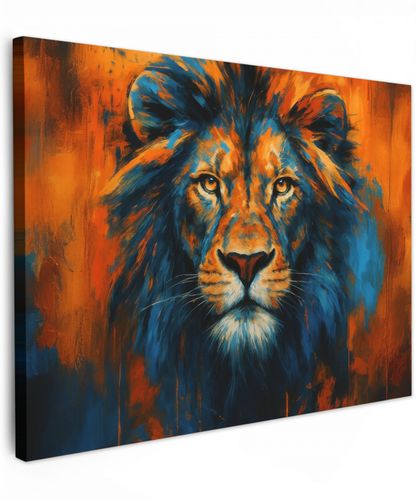 Schilderij - Leeuwenkop - Oranje