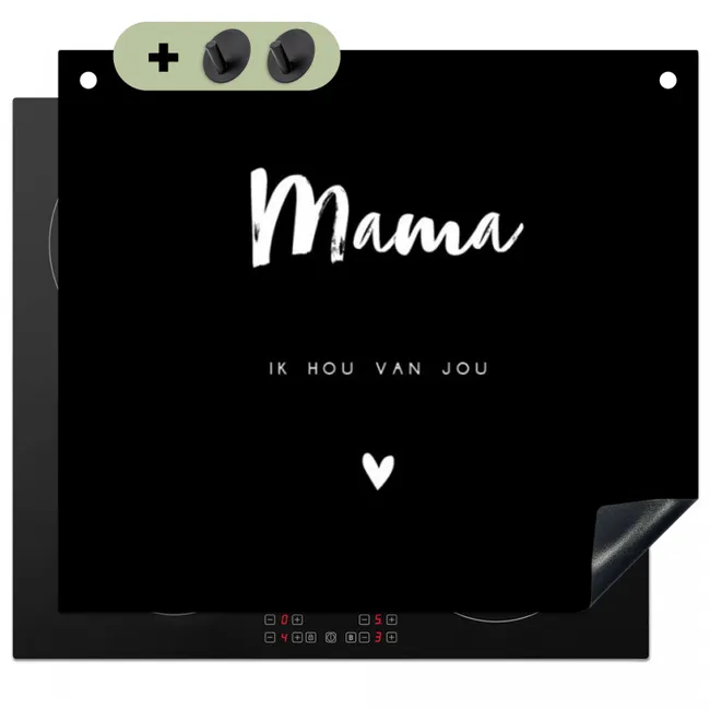 2 in 1 Inductie beschermer - Mama met tekst