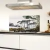 Italiaans landschap parasoldennen - Kunst - Hendrik Voogd - Schilderij - Zwart wit - Oude meesters Spatscherm Aluminium klein -sfeer4