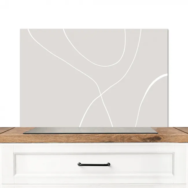 Line art - Abstract - Pastel Spatscherm Aluminium middel -3d_zonderpan