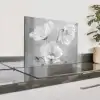 Stilleven - Bloemen - Zwart wit - Klaproos - Botanisch Spatscherm Aluminium klein -zzproduct_nieuw