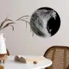 Dieren - Leeuw - Zwart - Wit - Portret Wandcirkel kunststof plaat 5mm dik klein -sfeer4