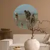Kinderen der zee - Schilderij van Jozef Israëls Wandcirkel behangsticker middel -sfeer1