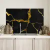 Marmer - Goud - Zwart - Marmerlook - Glitter Spatscherm Aluminium middel -sfeer2