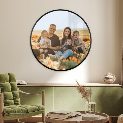 Foto in lijst rond
