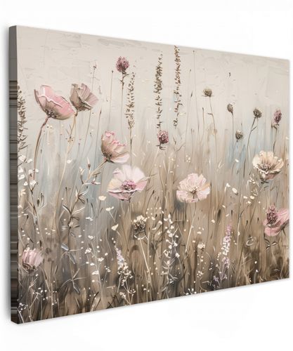 Bloemen - Roze - Modern - Beige