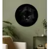 Panter - Dieren - Zwart - Ogen Wandcirkel kunststof plaat 5mm dik middel -sfeer3