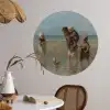 Kinderen der zee - Schilderij van Jozef Israëls Wandcirkel behangsticker middel -sfeer3