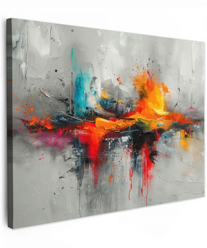 Moderne kunst - Oranje - Grijs - Abstract