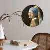 Meisje met de Parel - Schilderij van Johannes Vermeer Wandcirkel behangsticker klein -sfeer3