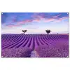 Perfecte lavendelrijen bij zonsopgang tuinposter los doek groot -3d
