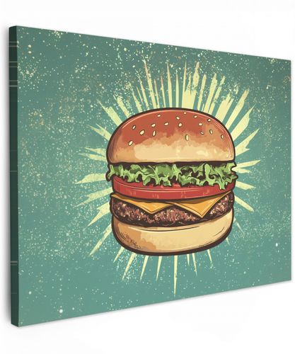 Hamburger - Illustratie - Sla - Kaas