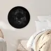 Panter - Dieren - Zwart - Ogen Wandcirkel kunststof plaat 5mm dik middel -sfeer5