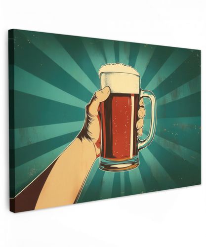 Bierglas - Schuim - Retro - Groen