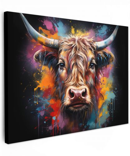 Graffiti - Schotse hooglander - Zwart - Koe