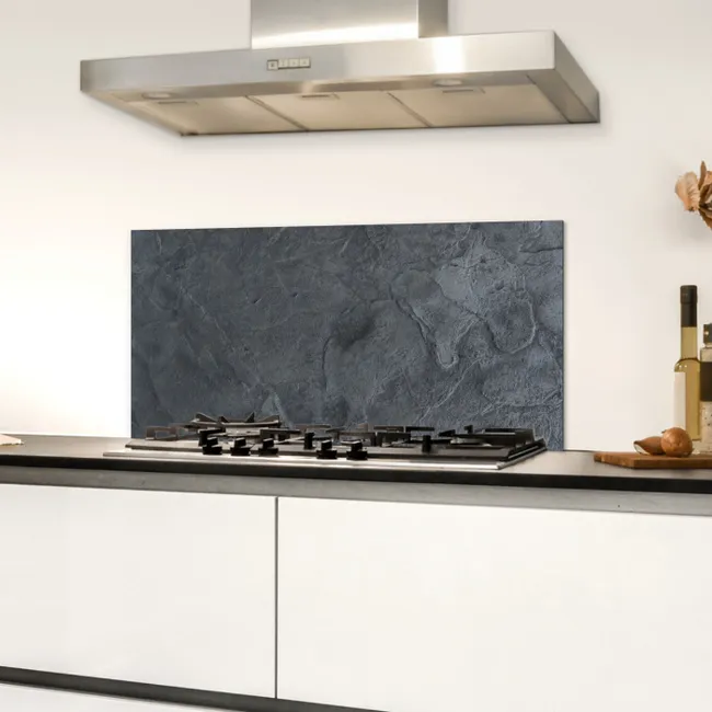 Grijs - Beton - Leisteen - Structuur - Retro Spatscherm Aluminium klein -sfeer4