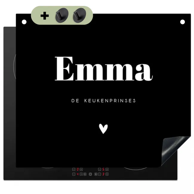 2 in 1 Inductie beschermer - Zwart met hartje