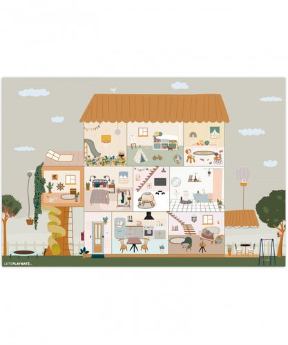 Poppenhuis - Kinderen - Meubels - Design - Bruin