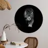 Dieren - Zwart - Luipaard - Wit - Wild Wandcirkel behangsticker middel -sfeer3