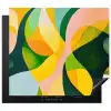 Abstract - Geel - Roze - Groen Inductie beschermer vinyl 3mm middel -3d