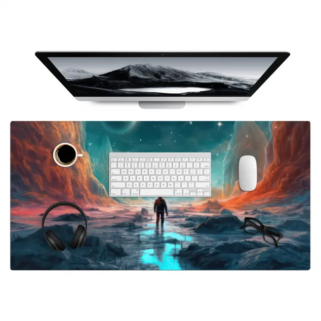 bergen-ruimte-planeten-astronaut Muismat XXL middel -3d